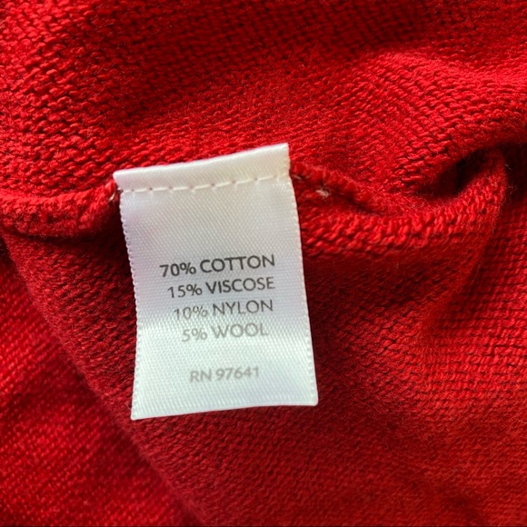 J Jill Red Funnel Neck Tunic Length Swing Style Sweater Small - Picture 7 of 8